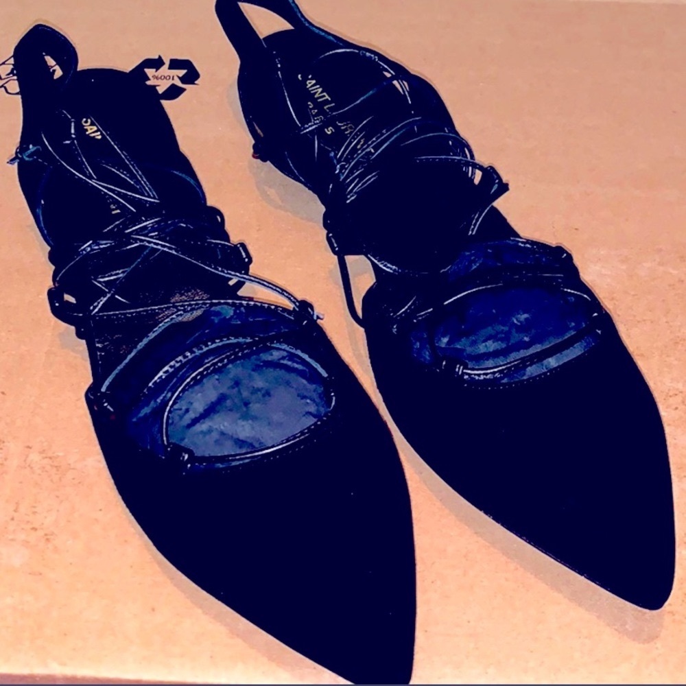 Saint Laurent Kid Scamosciato Flats